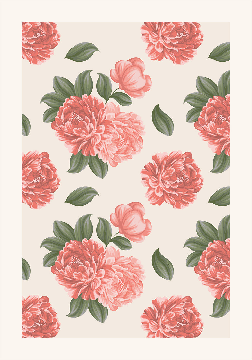 Poster di fiori di peonia 