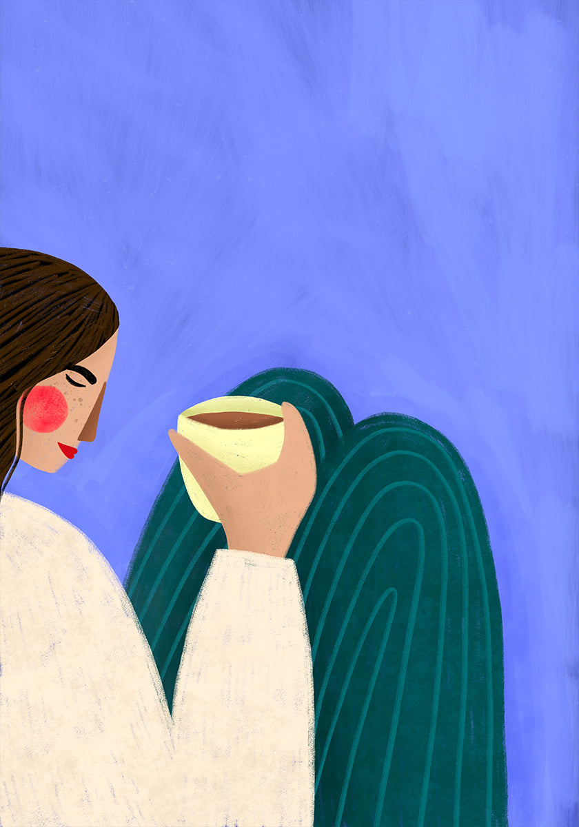 Poster di caffè sorseggiando