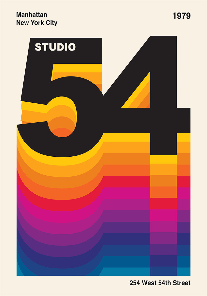 Poster dal design retrò Studio 54