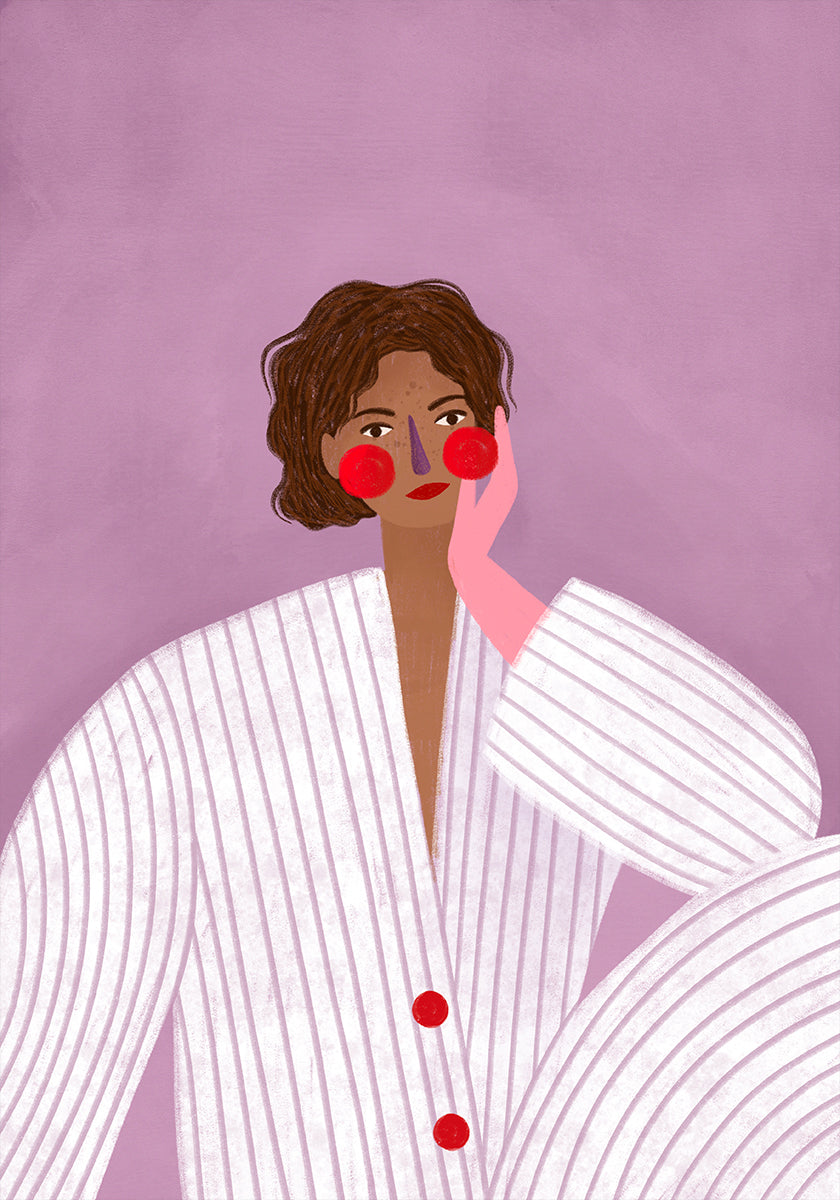 Il poster della donna con il guanto rosa