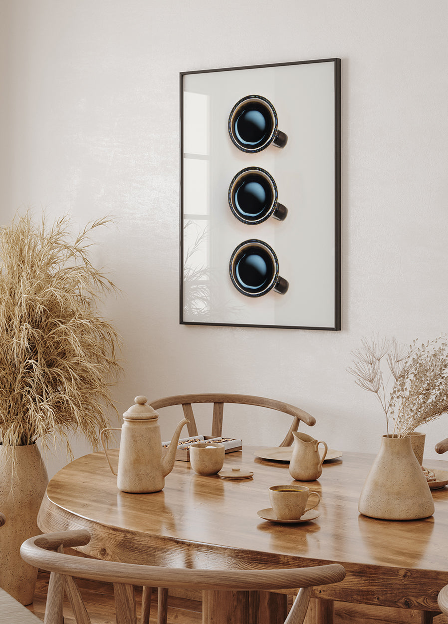 Three Cups Of Coffee Plakat - Posterbox.dk