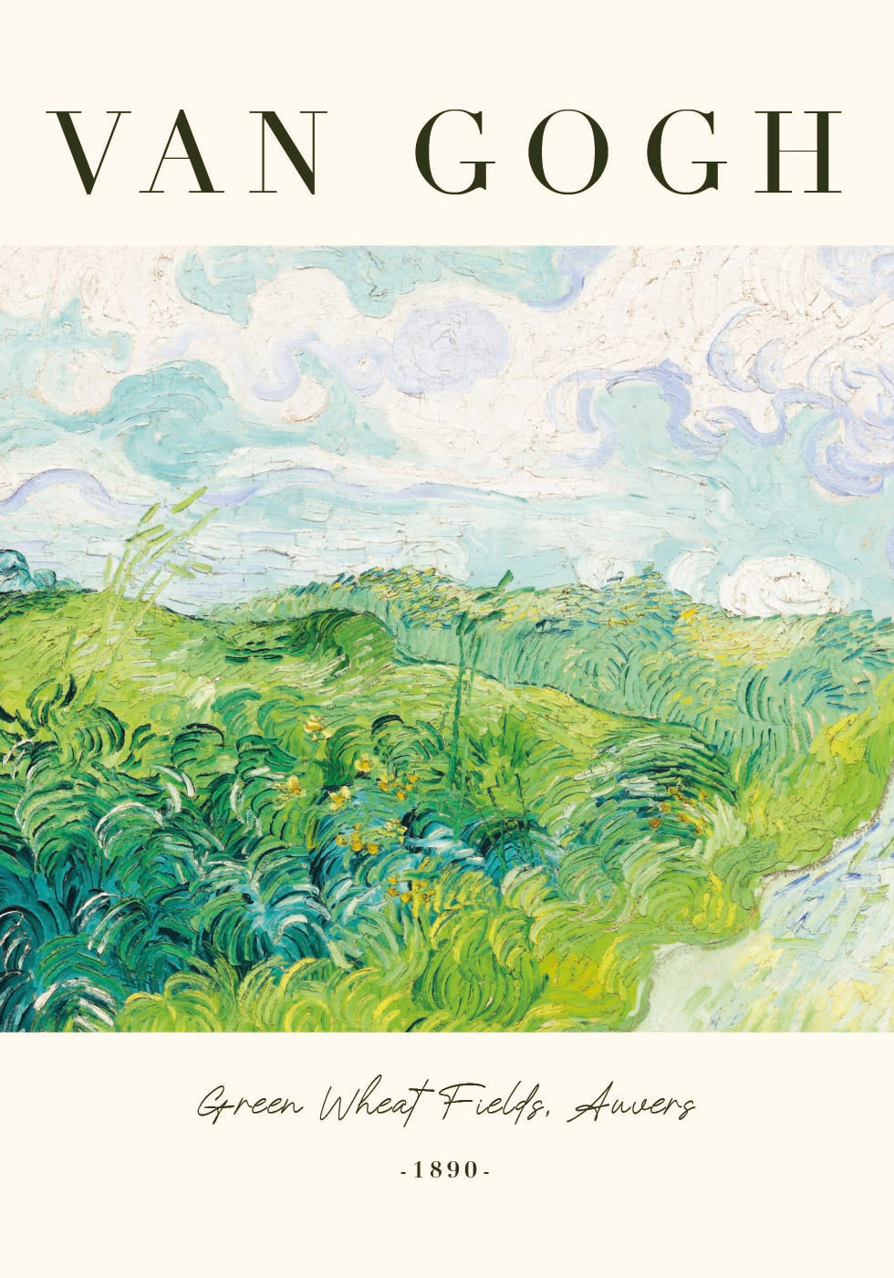 Manifesto dei campi di grano verde di Van Gogh