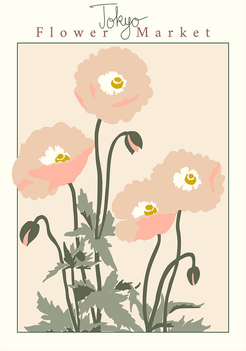 Flower Market Tokyo Poppy (NEW) - Posterbox