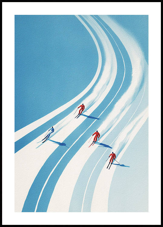 Four Skiers Plakat - Posterbox