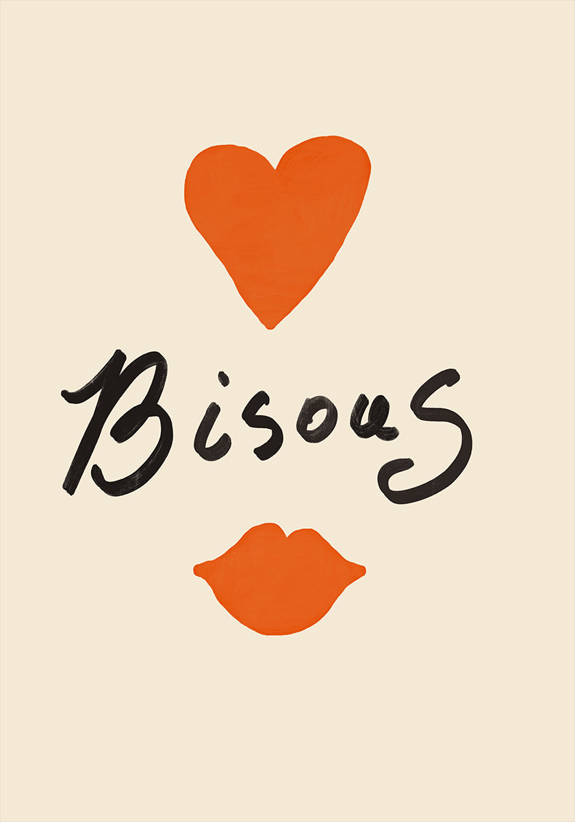 Heartfelt Bisous Plakat - Posterbox