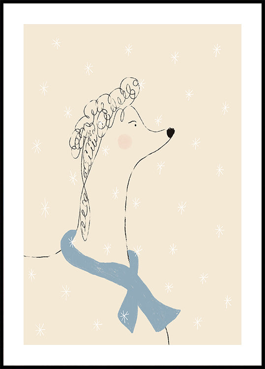Poodle in the Snow Plakat - Posterbox