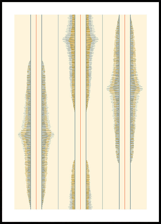Boho ikat stripes cream and dusty blue pattern (NEW) - Posterbox