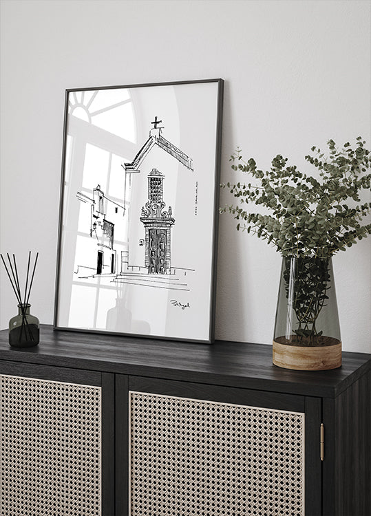 Portugese Town Square Plakat - Posterbox