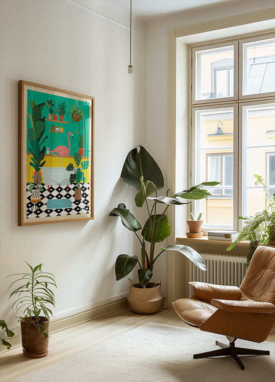 Flamingo Bathtime (NEW) - Posterbox