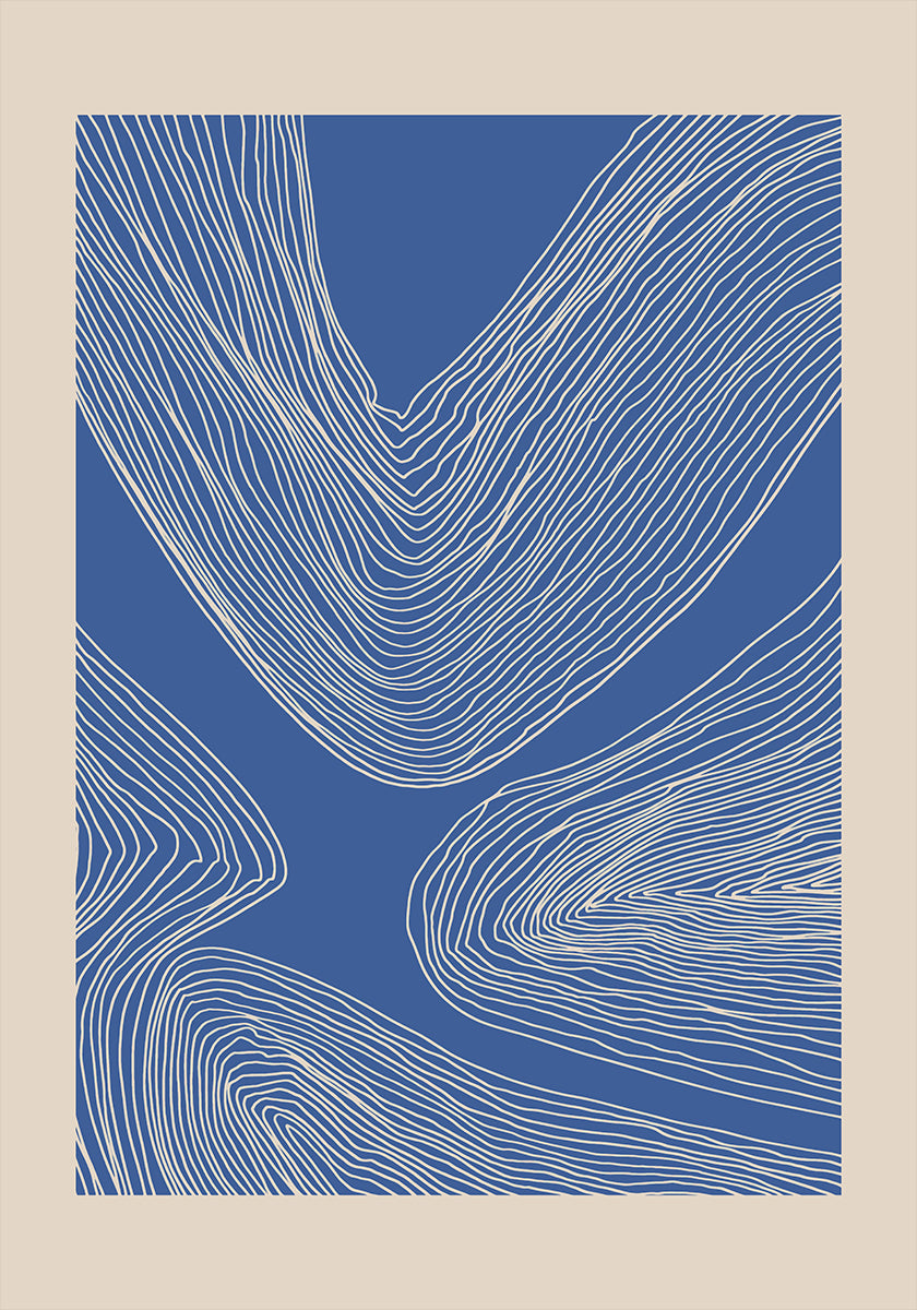 Blue Line Art Pattern (NEW) - Posterbox