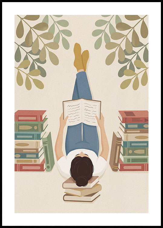 Lying On My Back Reading a Book (NEW) - Posterbox
