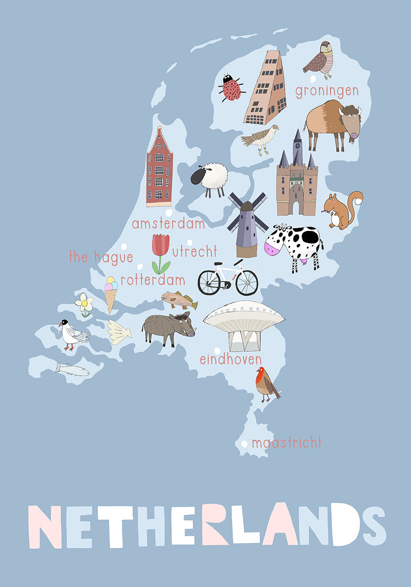 The Netherlands Illustration by Artist Carla Daly Plakat - Posterbox