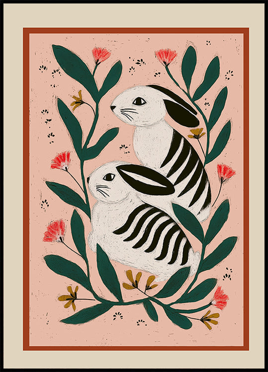 Hares Among Flowers (NEW) - Posterbox