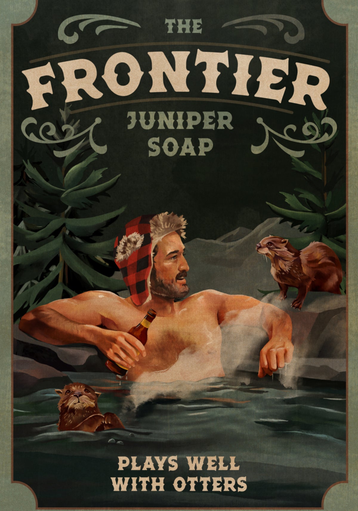Uomo di frontiera con le lontre