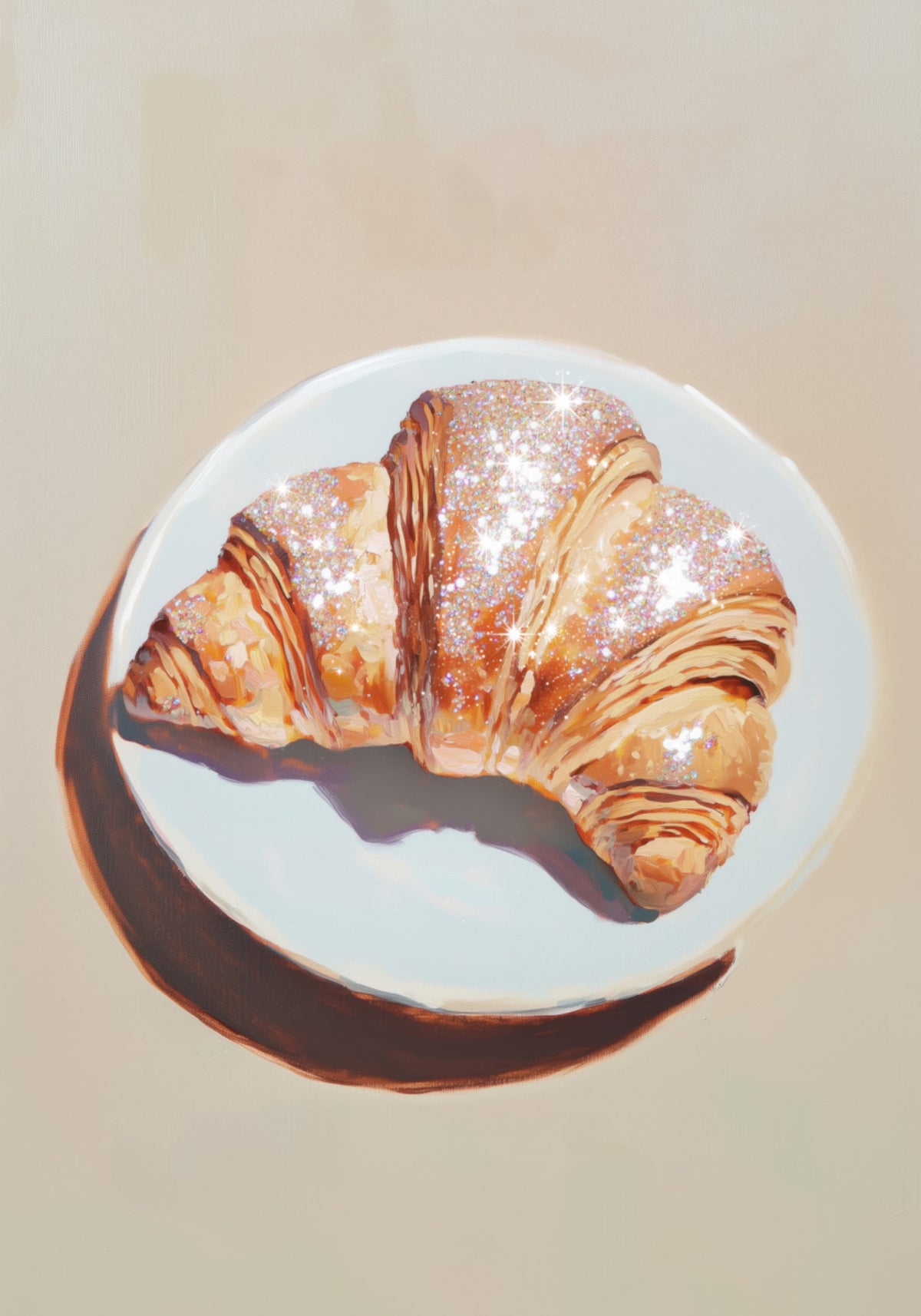 Croissant frizzante su un piatto