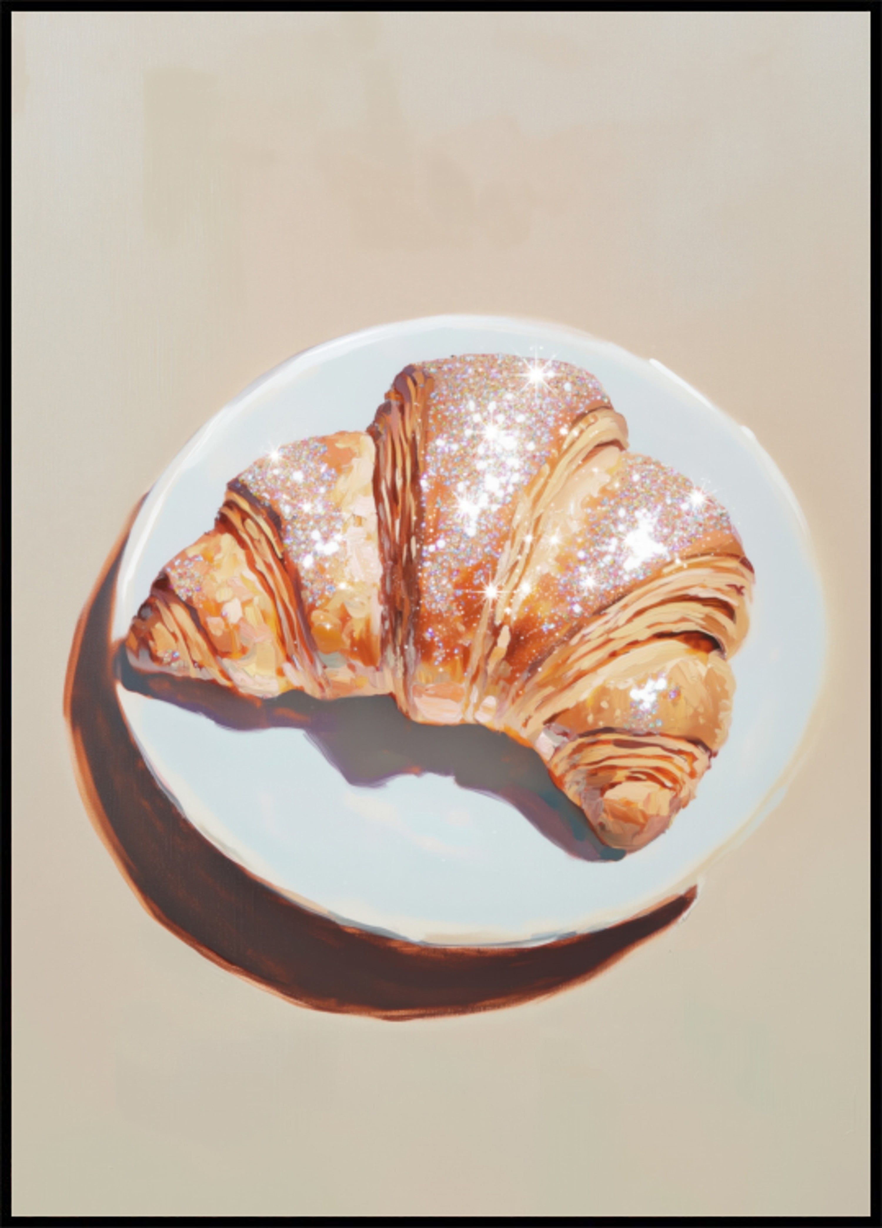 Croissant frizzante su un piatto