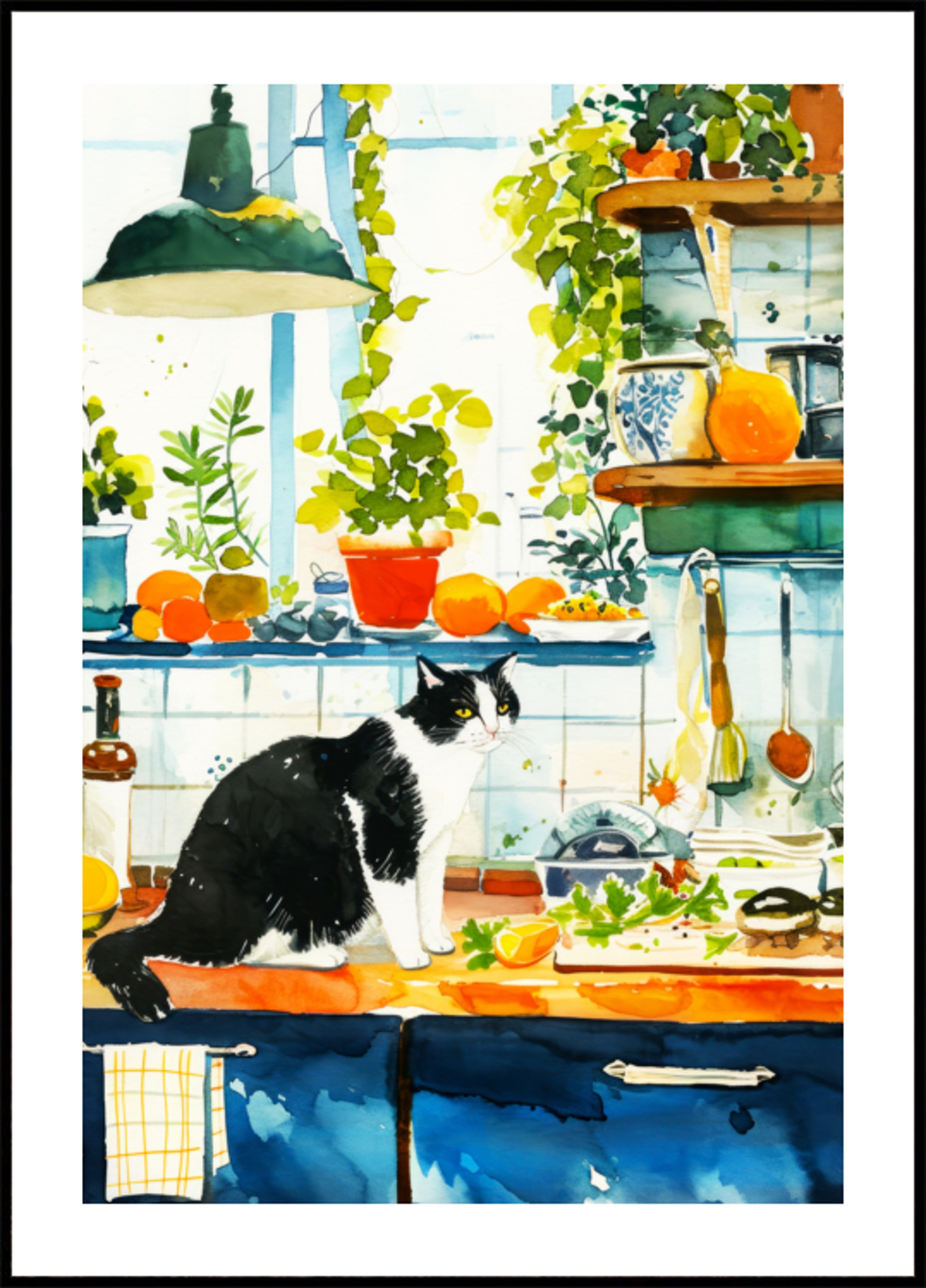 Gatto da cucina accogliente