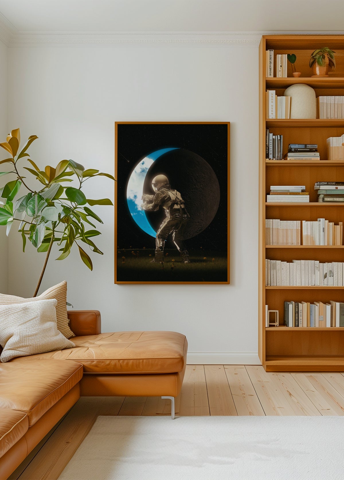Astronauta che tiene la luna