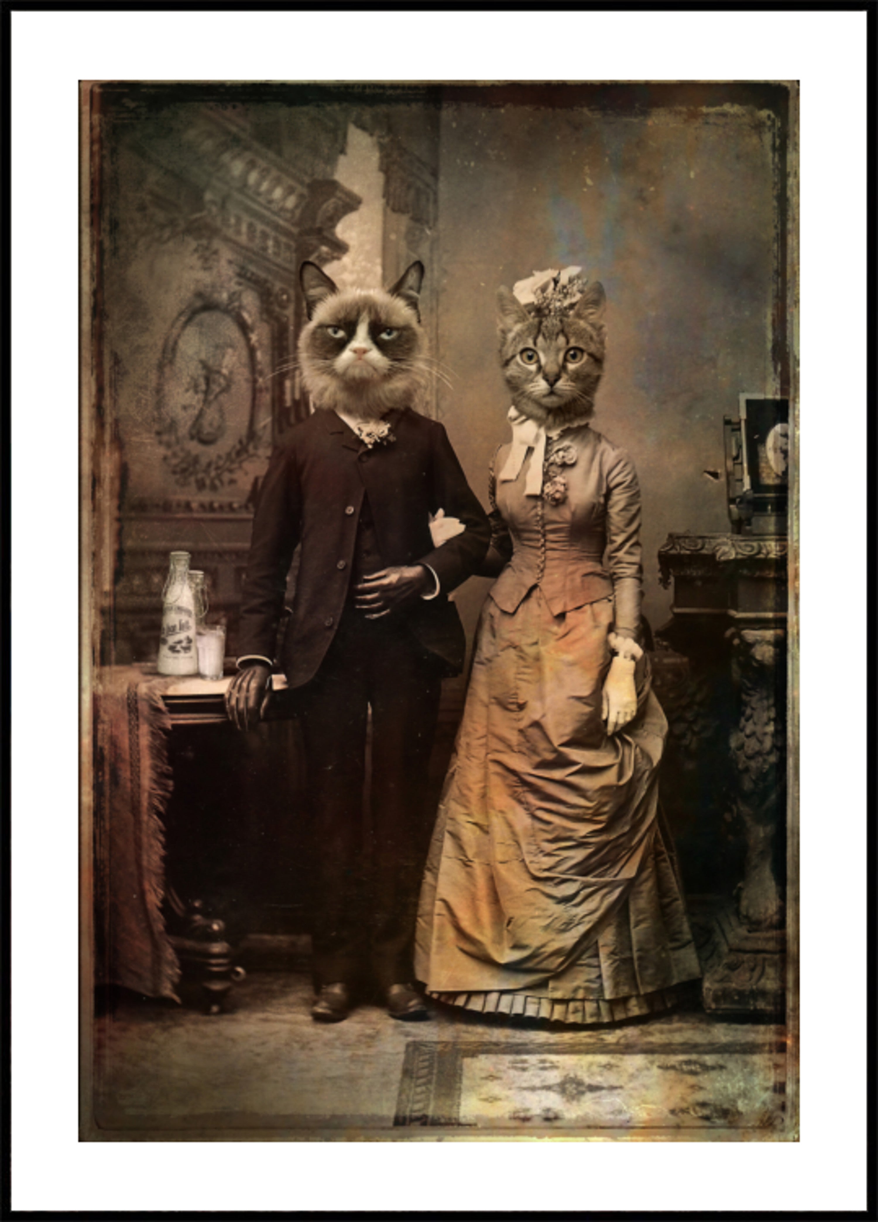 Victorian Cat Couple - Posterbox