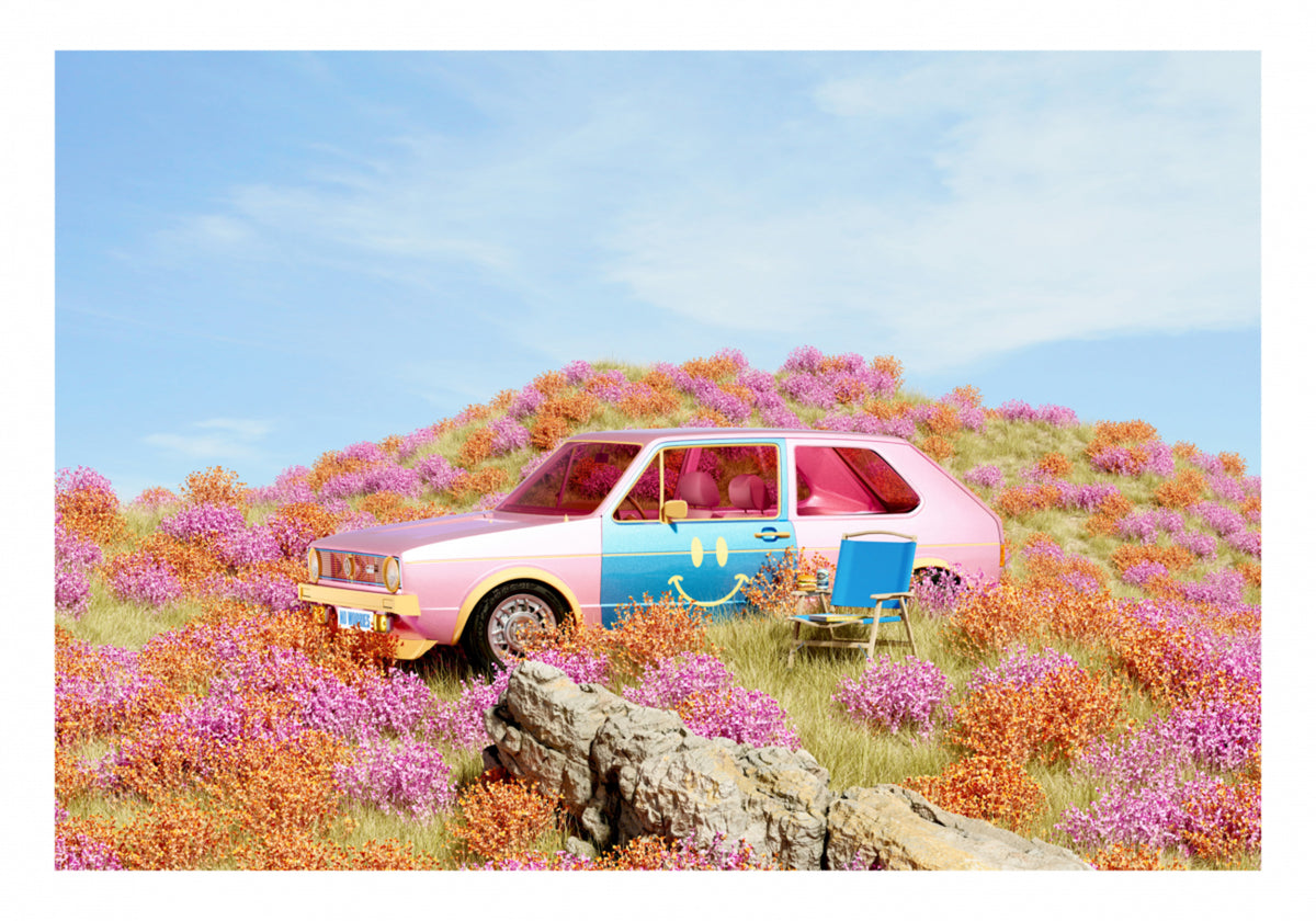 Automobile Di Smiley In Fiori
