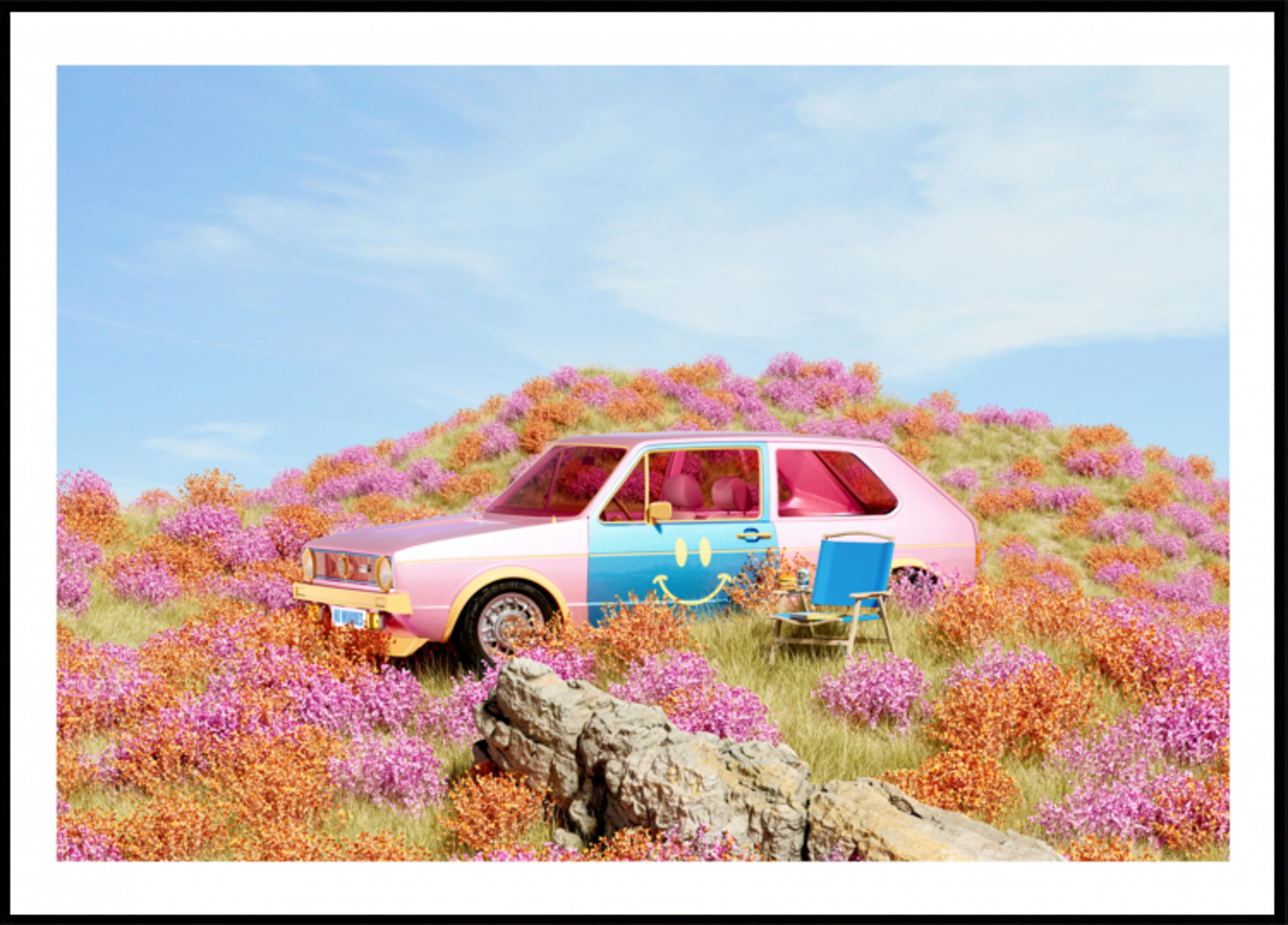 Automobile Di Smiley In Fiori