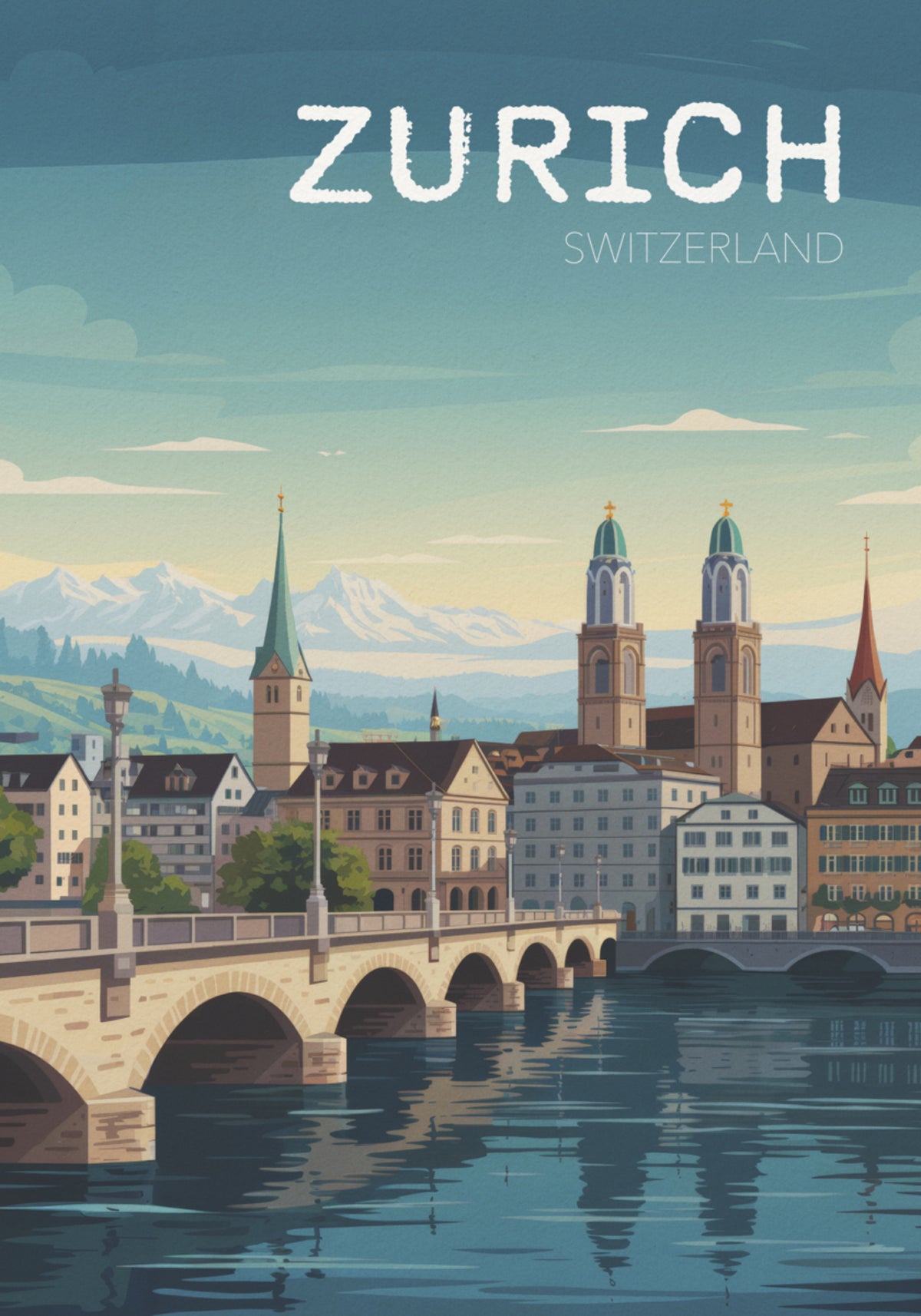 Paesaggio urbano di Zurigo Svizzera