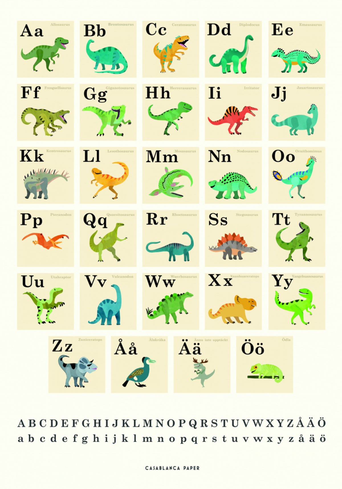 Simpatico alfabeto dei dinosauri