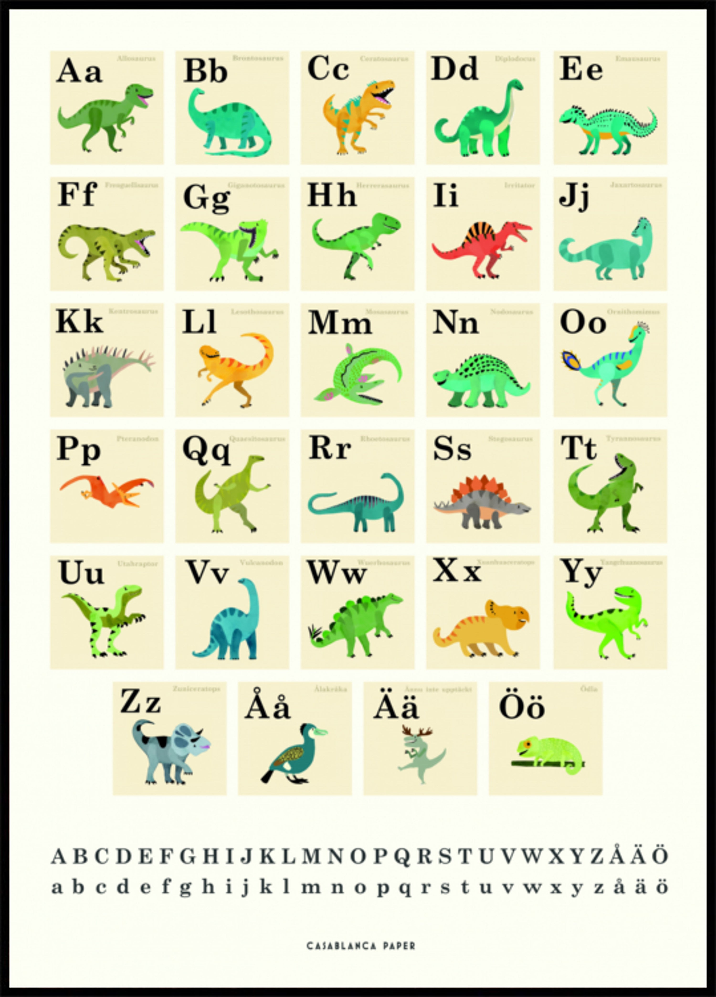 Simpatico alfabeto dei dinosauri