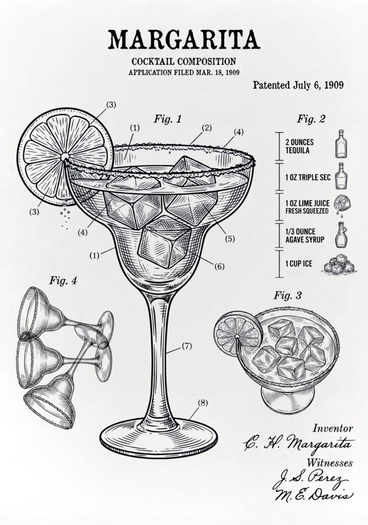 Brevetto del cocktail Margarita