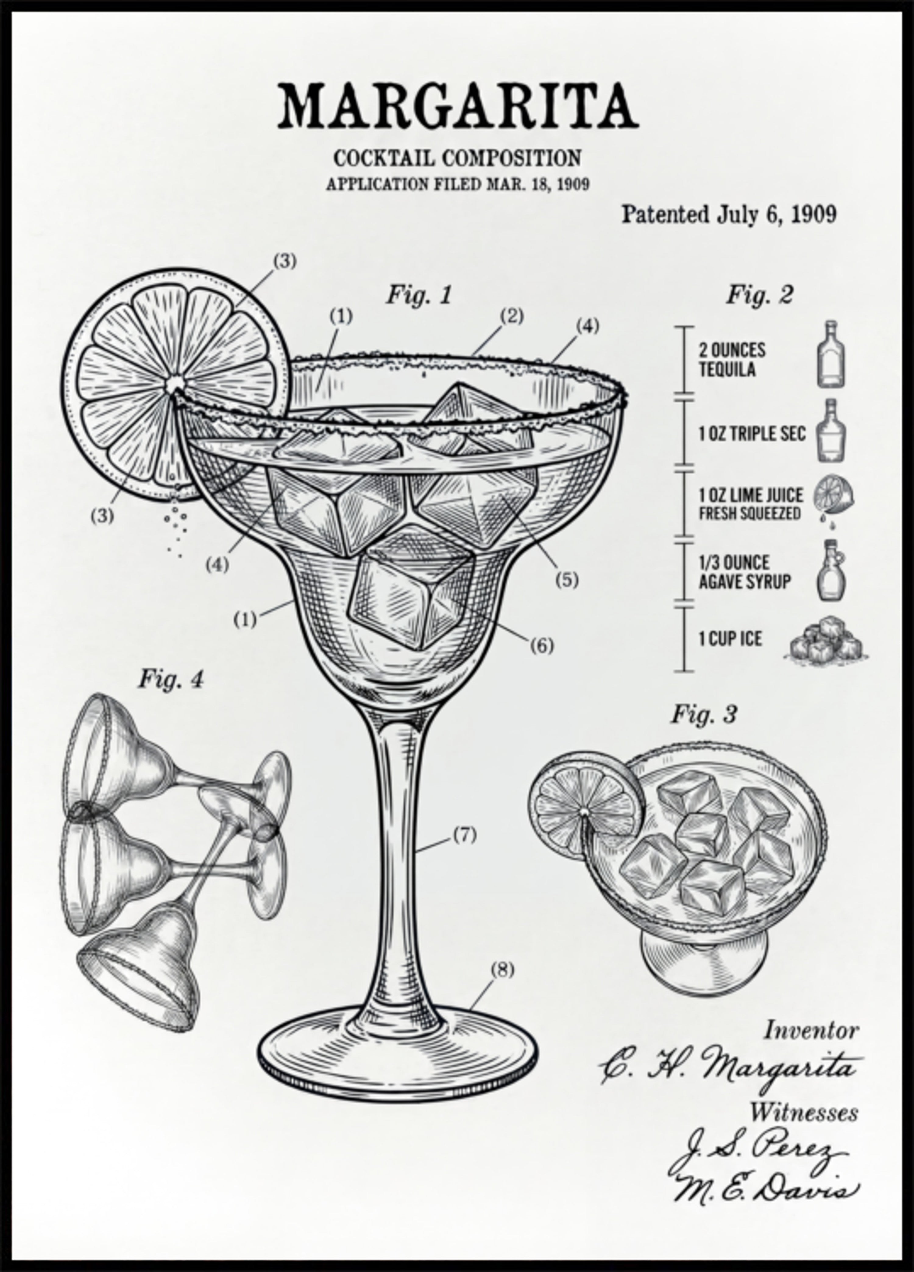 Brevetto del cocktail Margarita