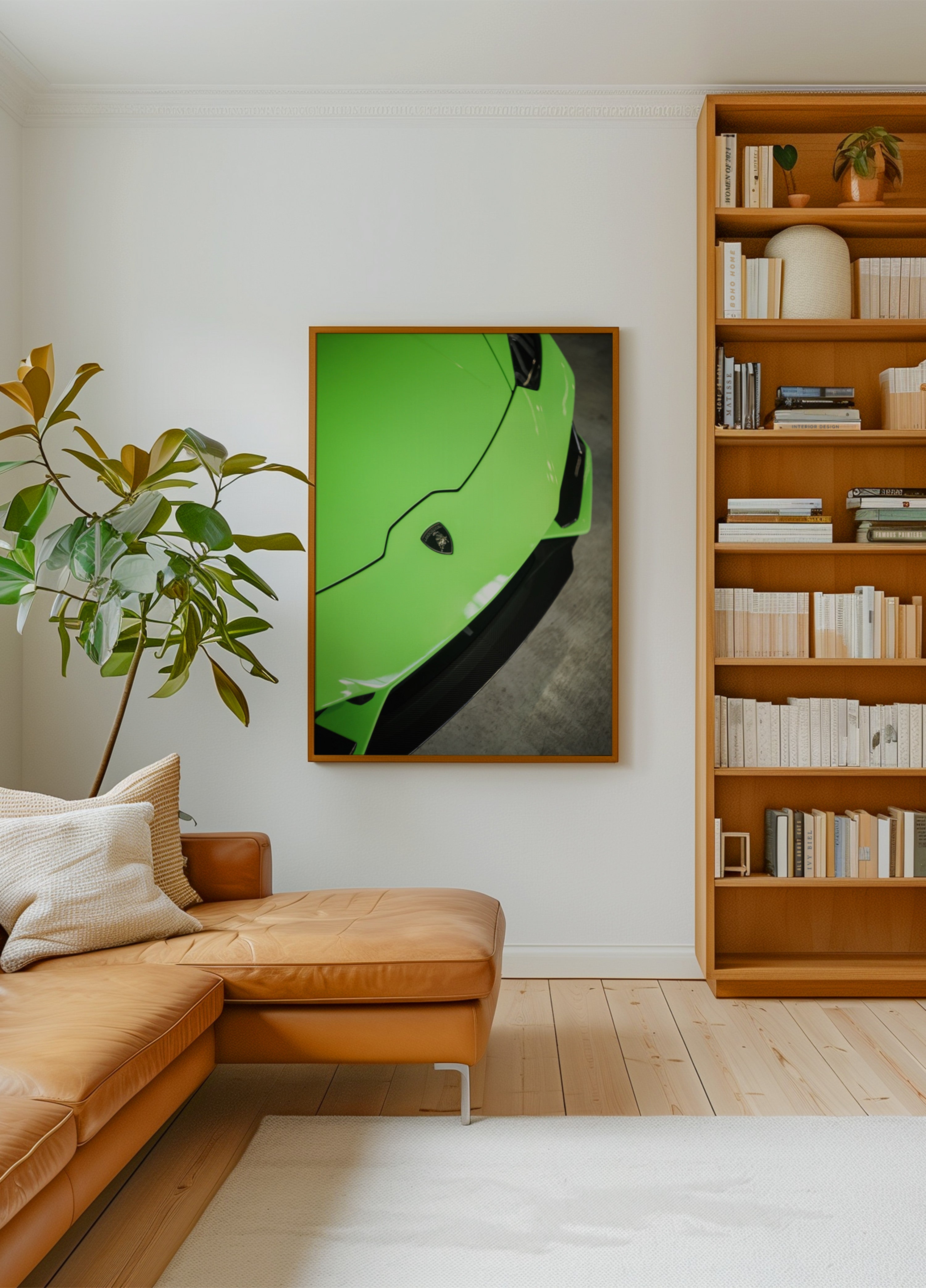 Elegante auto sportiva verde