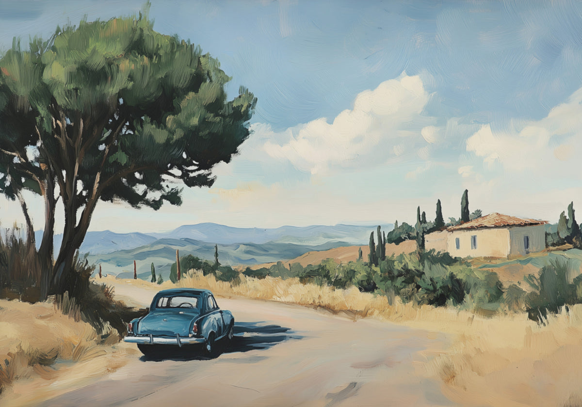 Auto d'epoca della campagna toscana