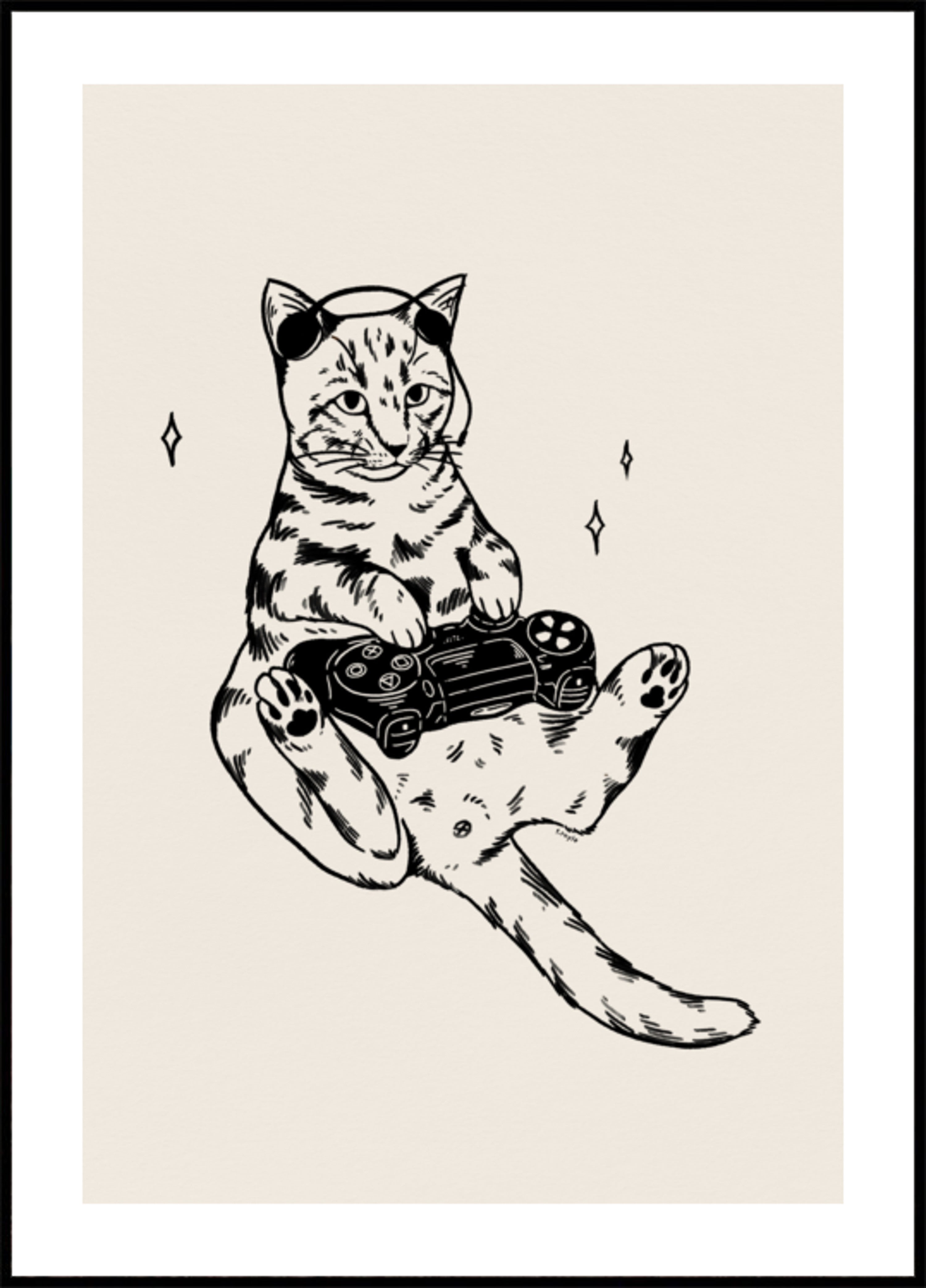 Gatto giocatore rilassato
