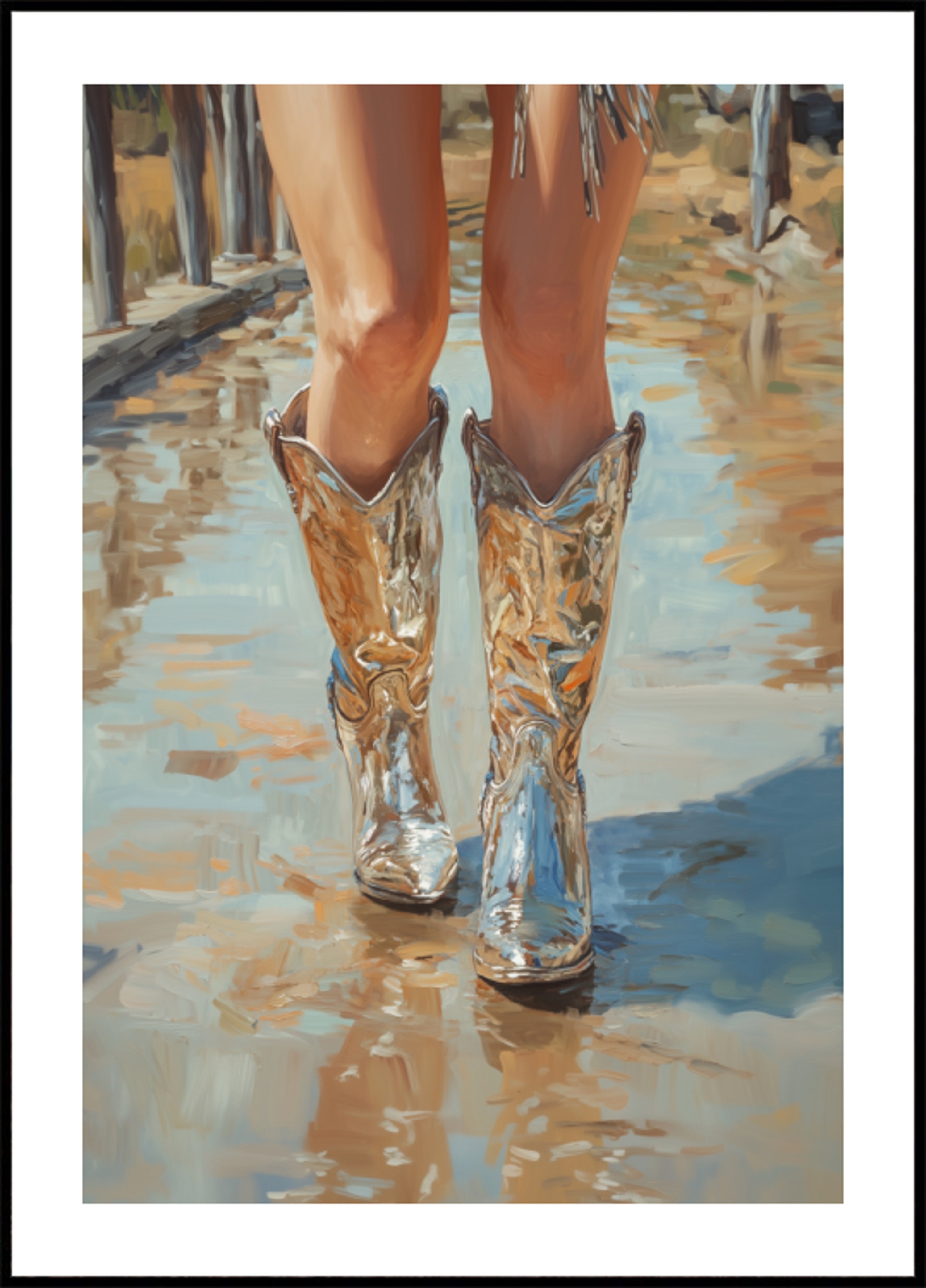 Stivali da cowboy riflettenti