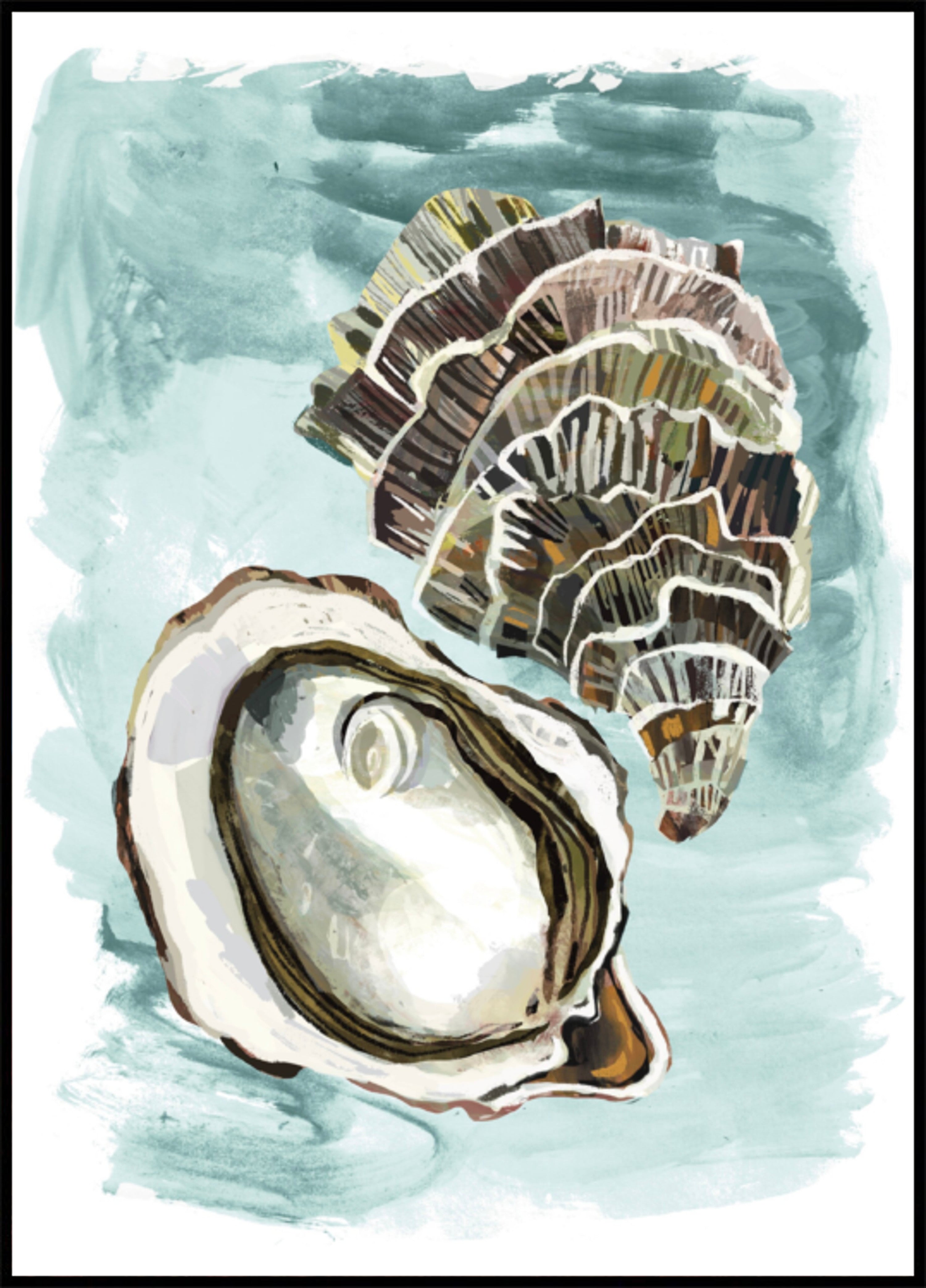 Ostriche fresche dell'oceano
