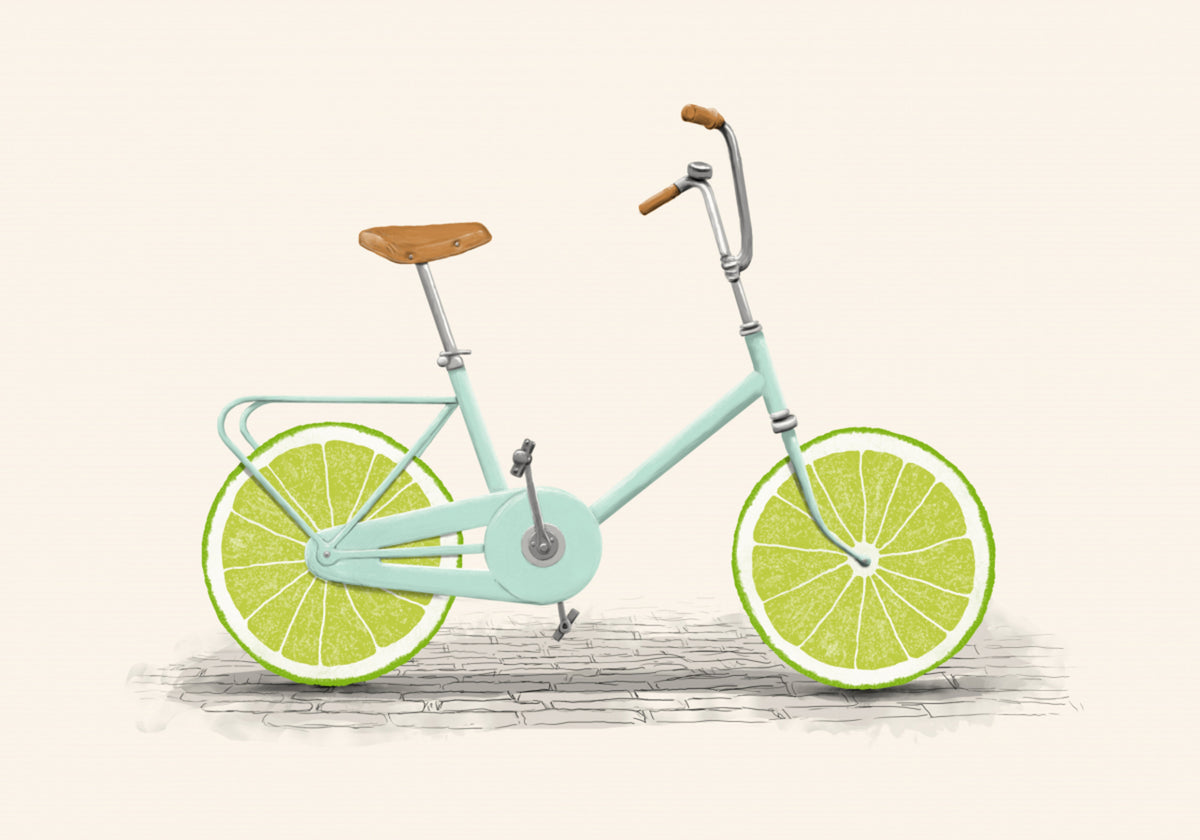 Ruota di bicicletta in calce