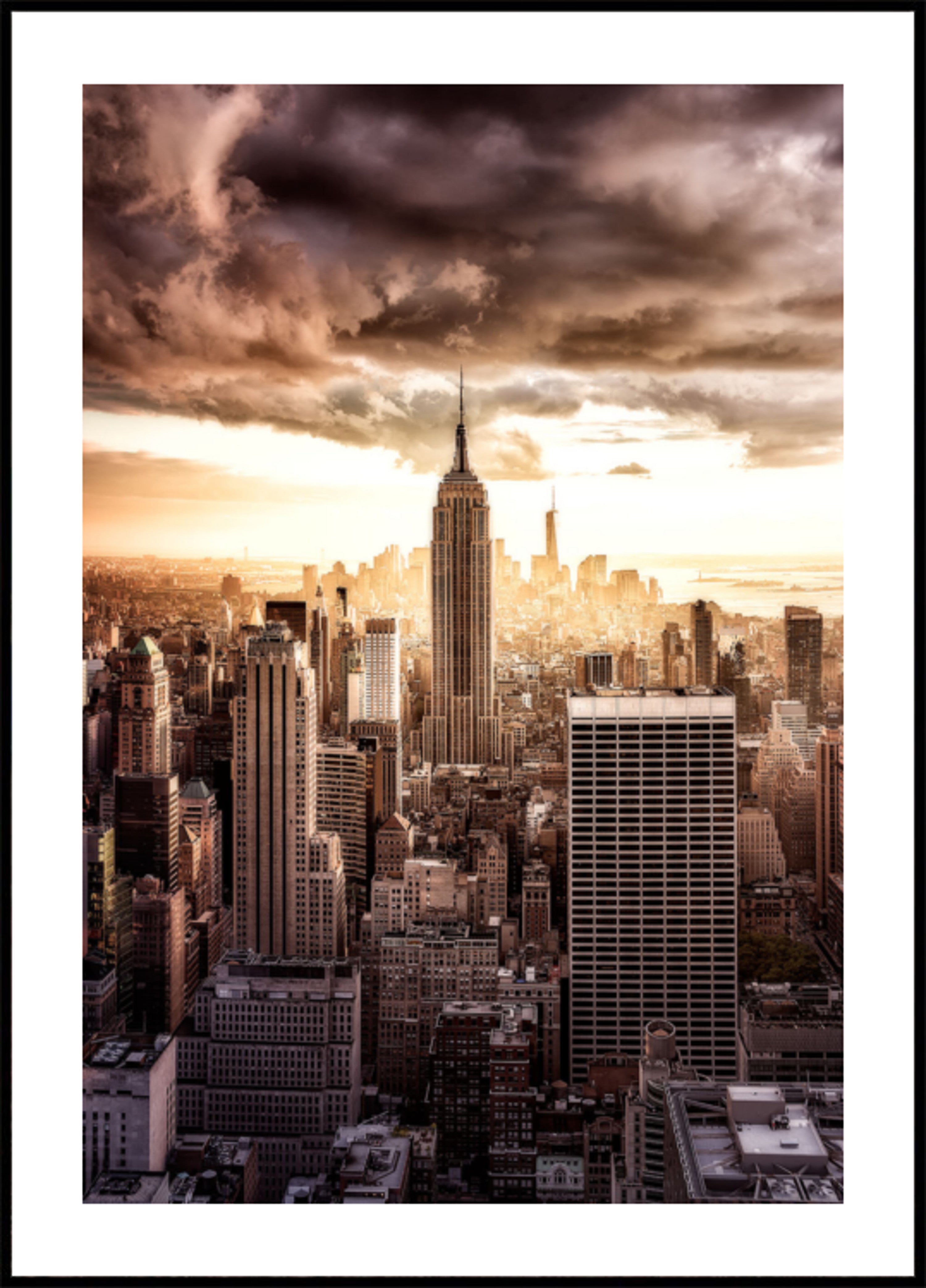 Drammatico skyline di New York City