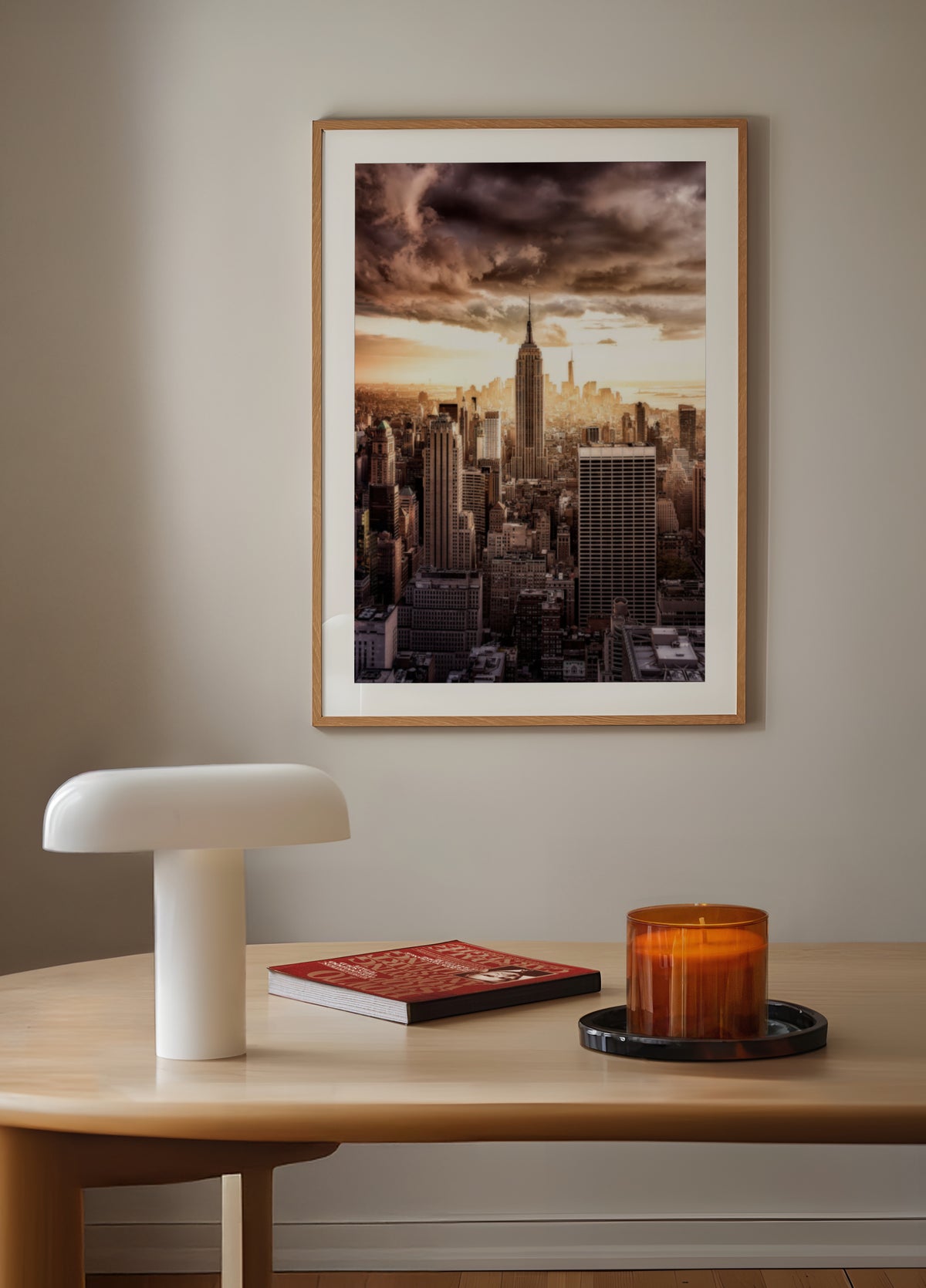 Drammatico skyline di New York City