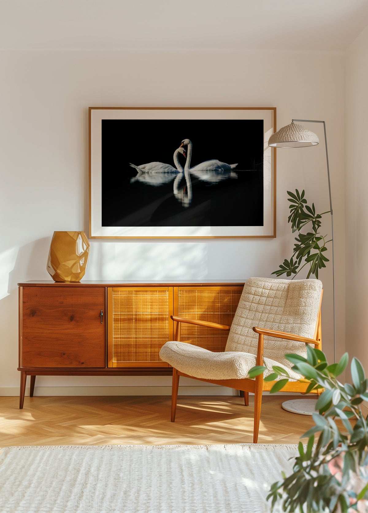 Riflessione romantica del cigno