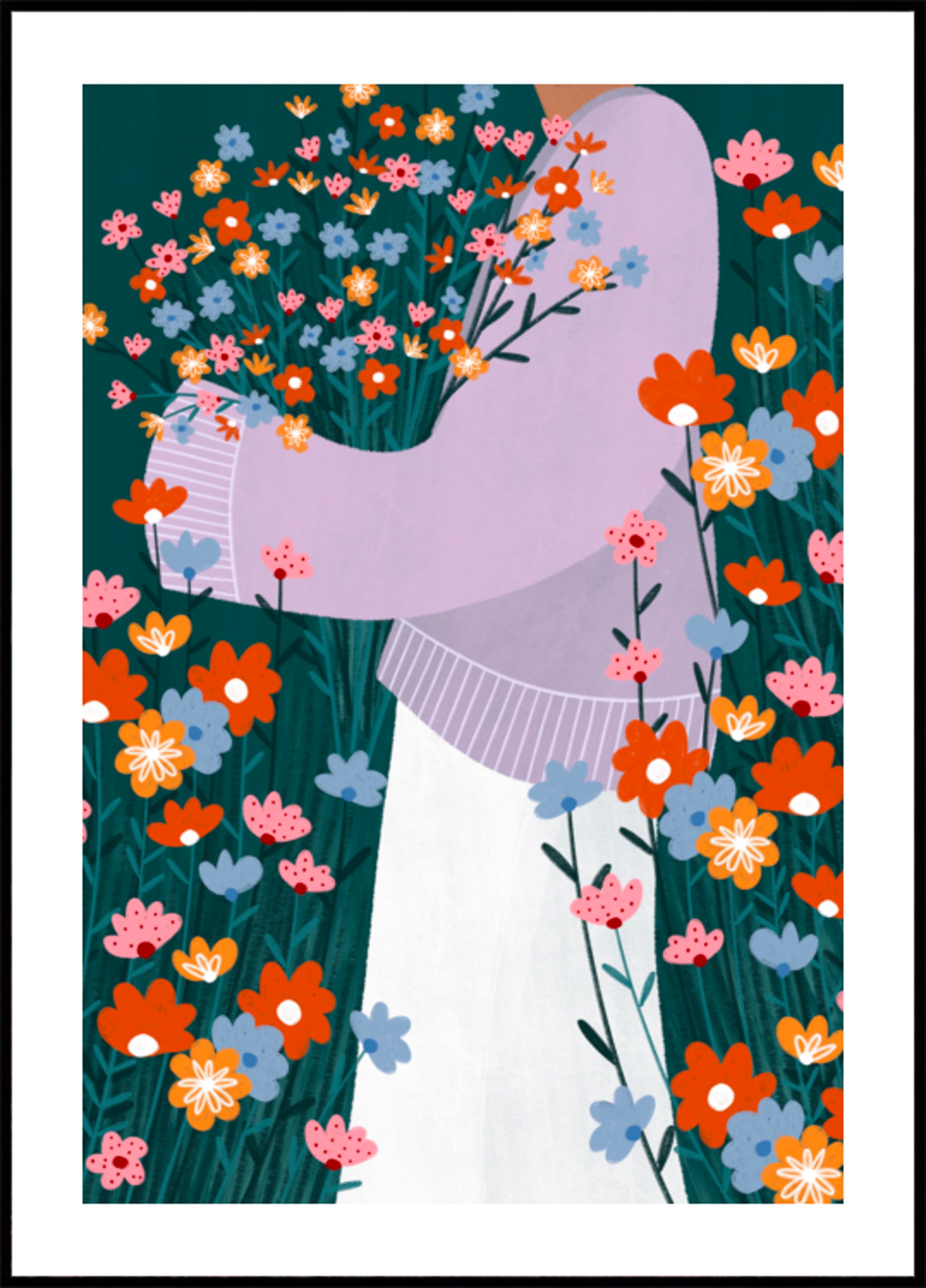Fiori felici della tenuta della donna