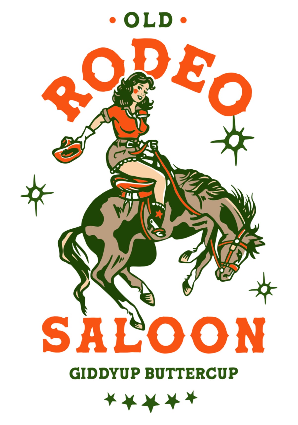 Vecchia cowgirl del rodeo saloon: Giddyup Buttercup