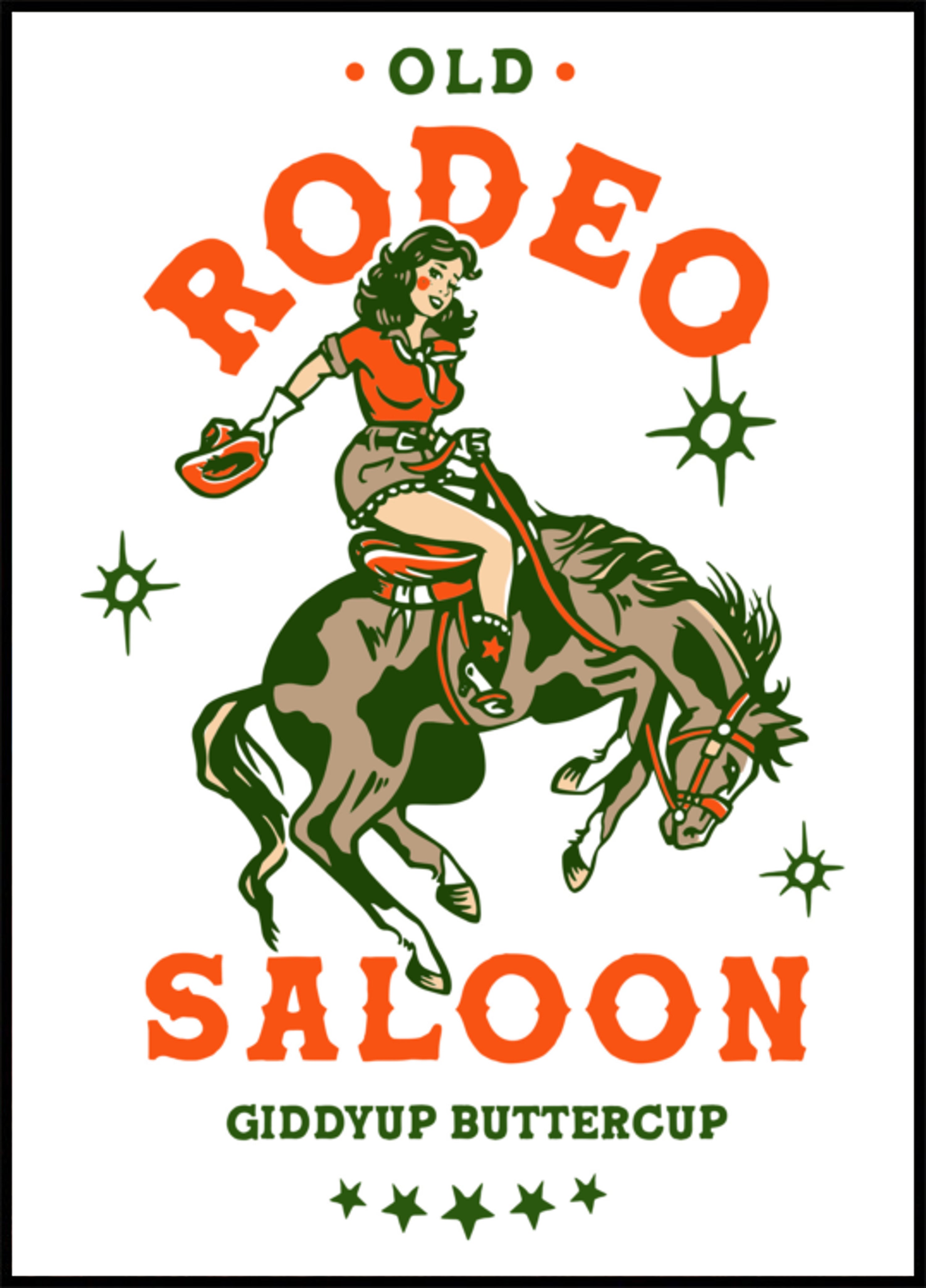 Vecchia cowgirl del rodeo saloon: Giddyup Buttercup