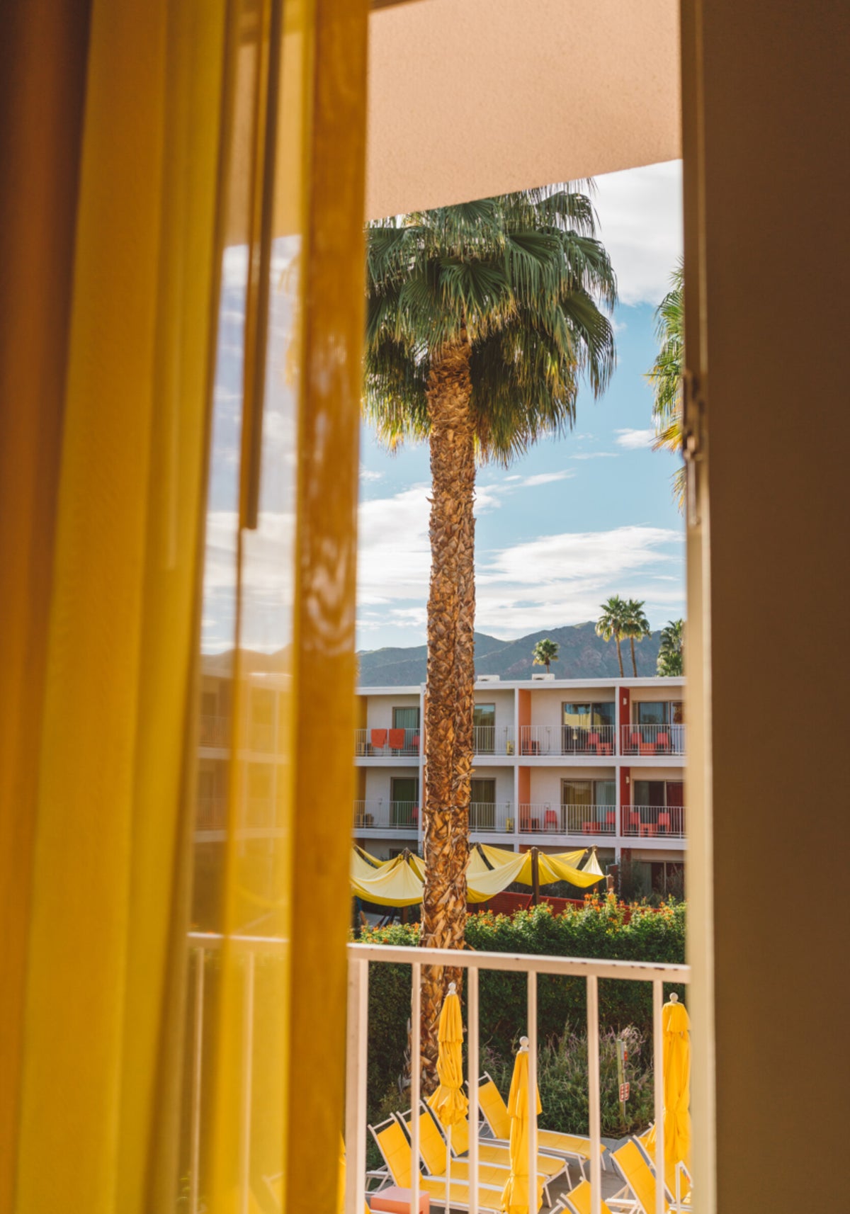 Vista sul resort sulle palme