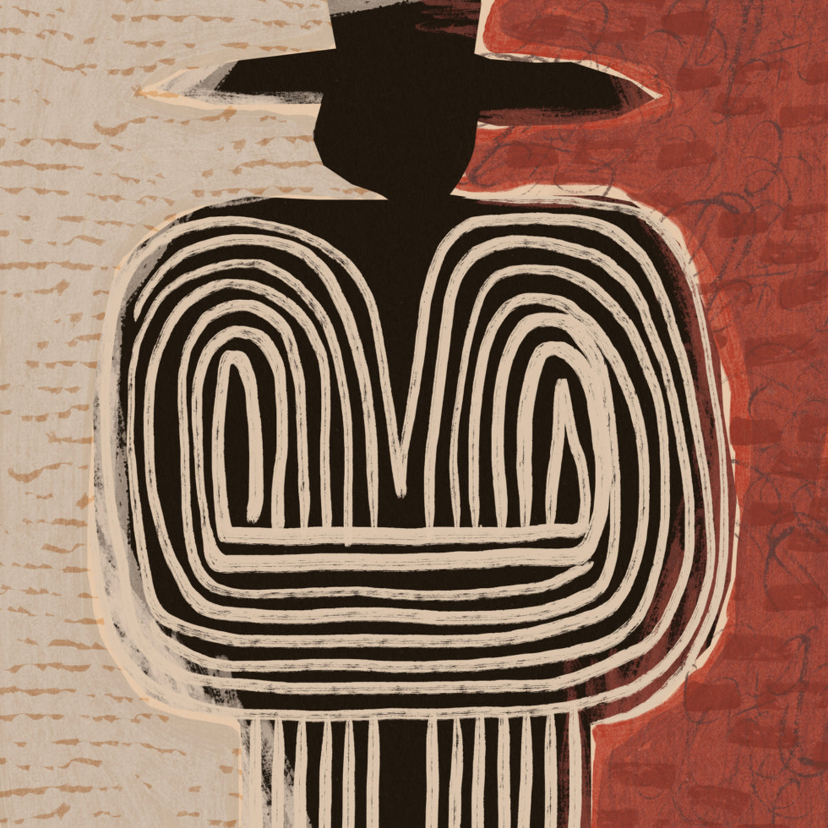 Figura tribale con cappello