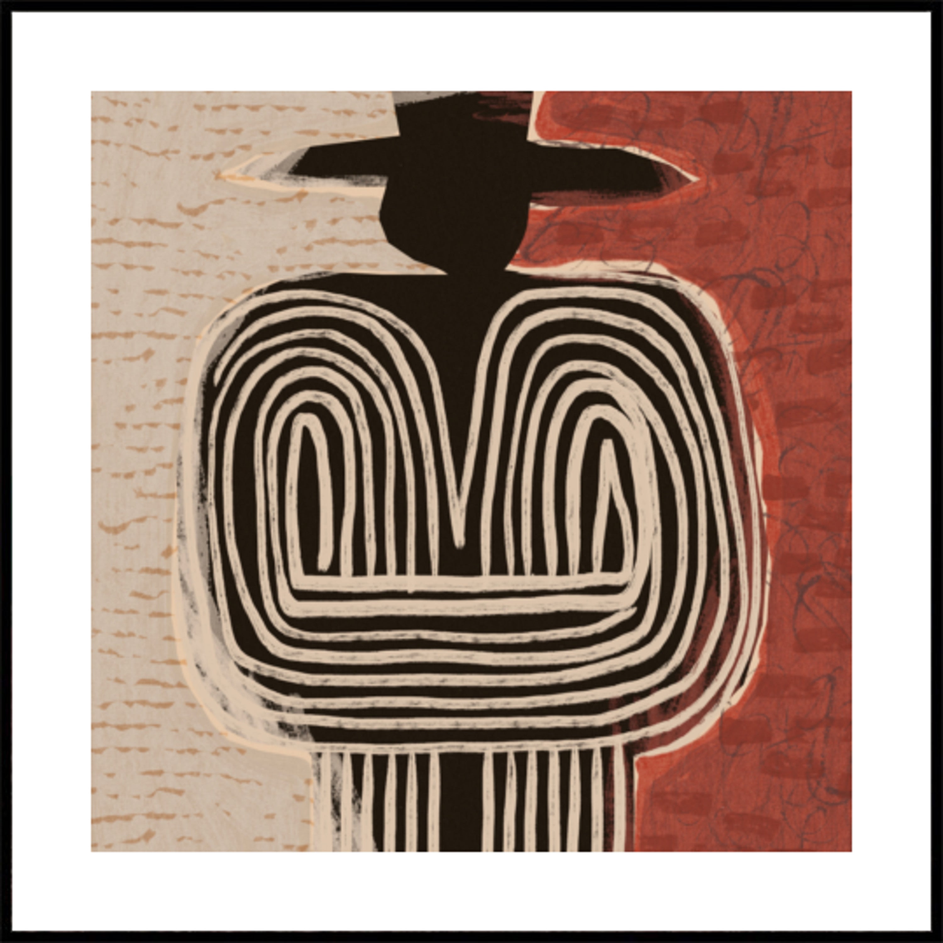 Figura tribale con cappello