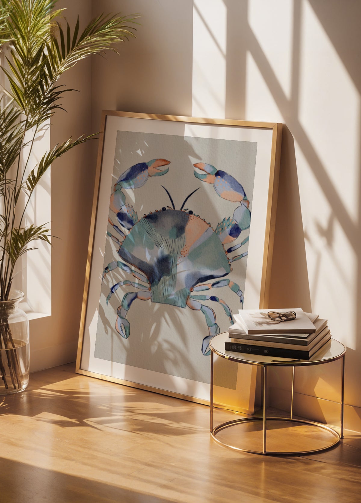 Pittura di granchio blu costiero