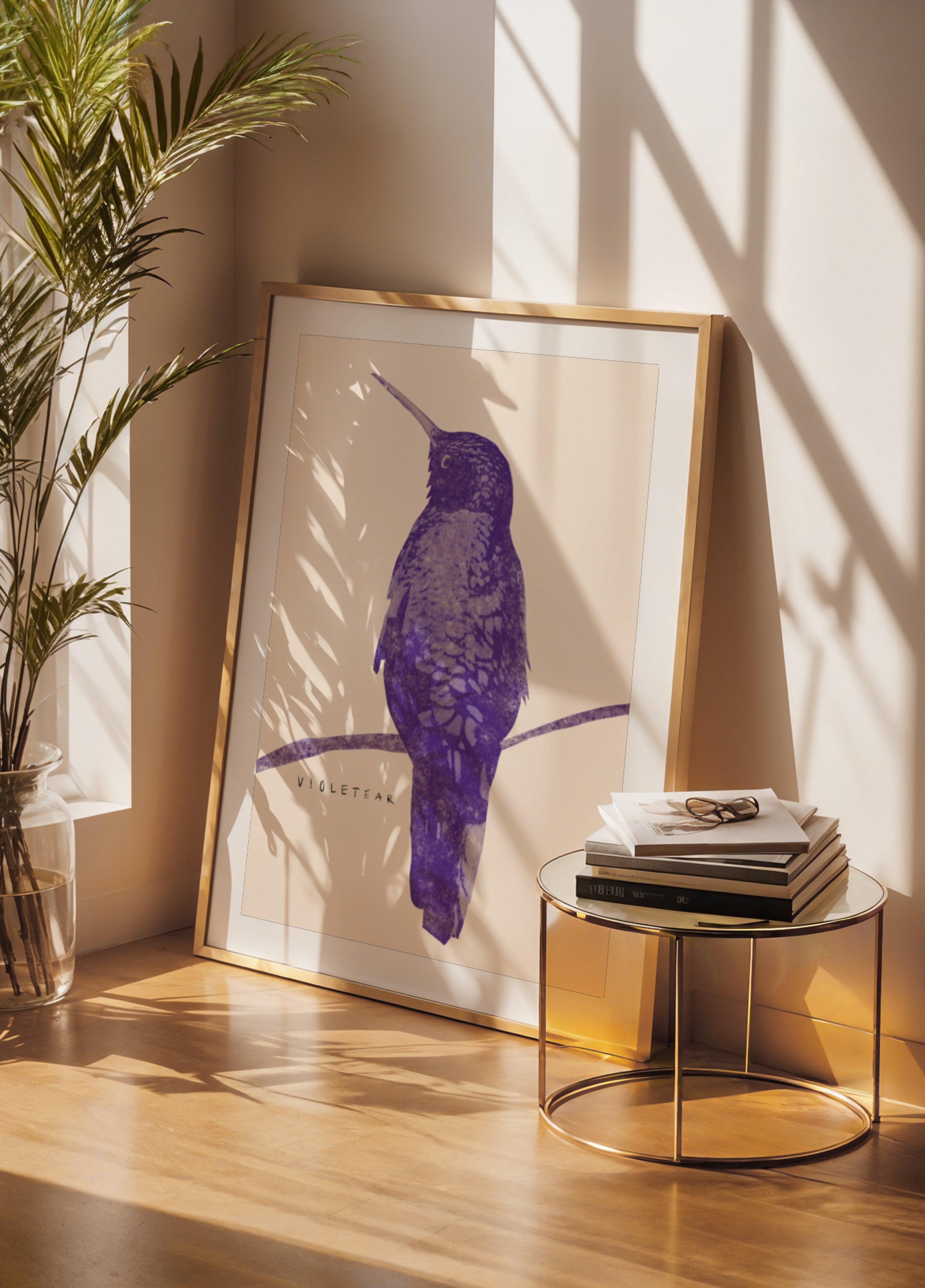 Elegante colibrì viola