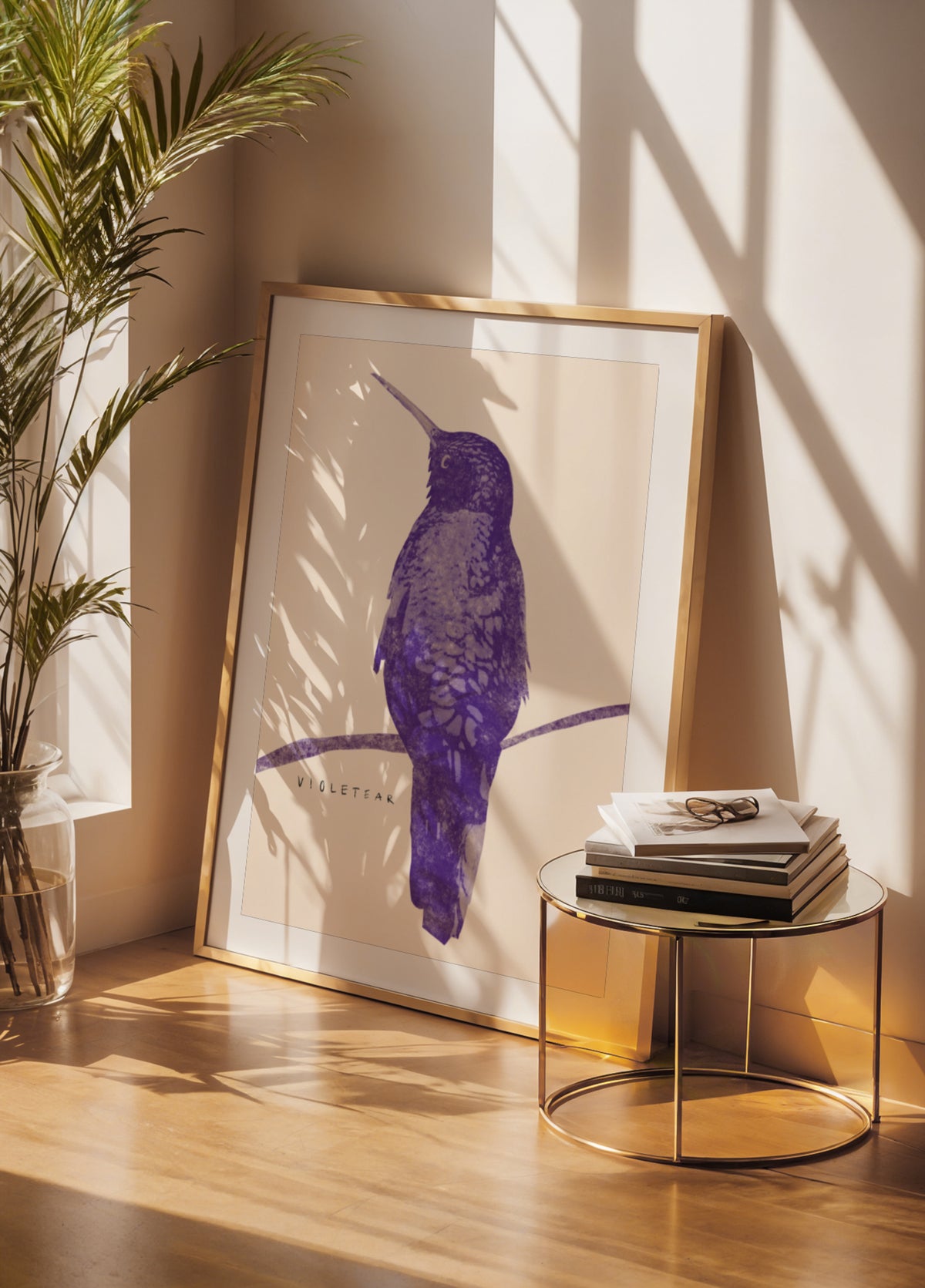 Elegante colibrì viola
