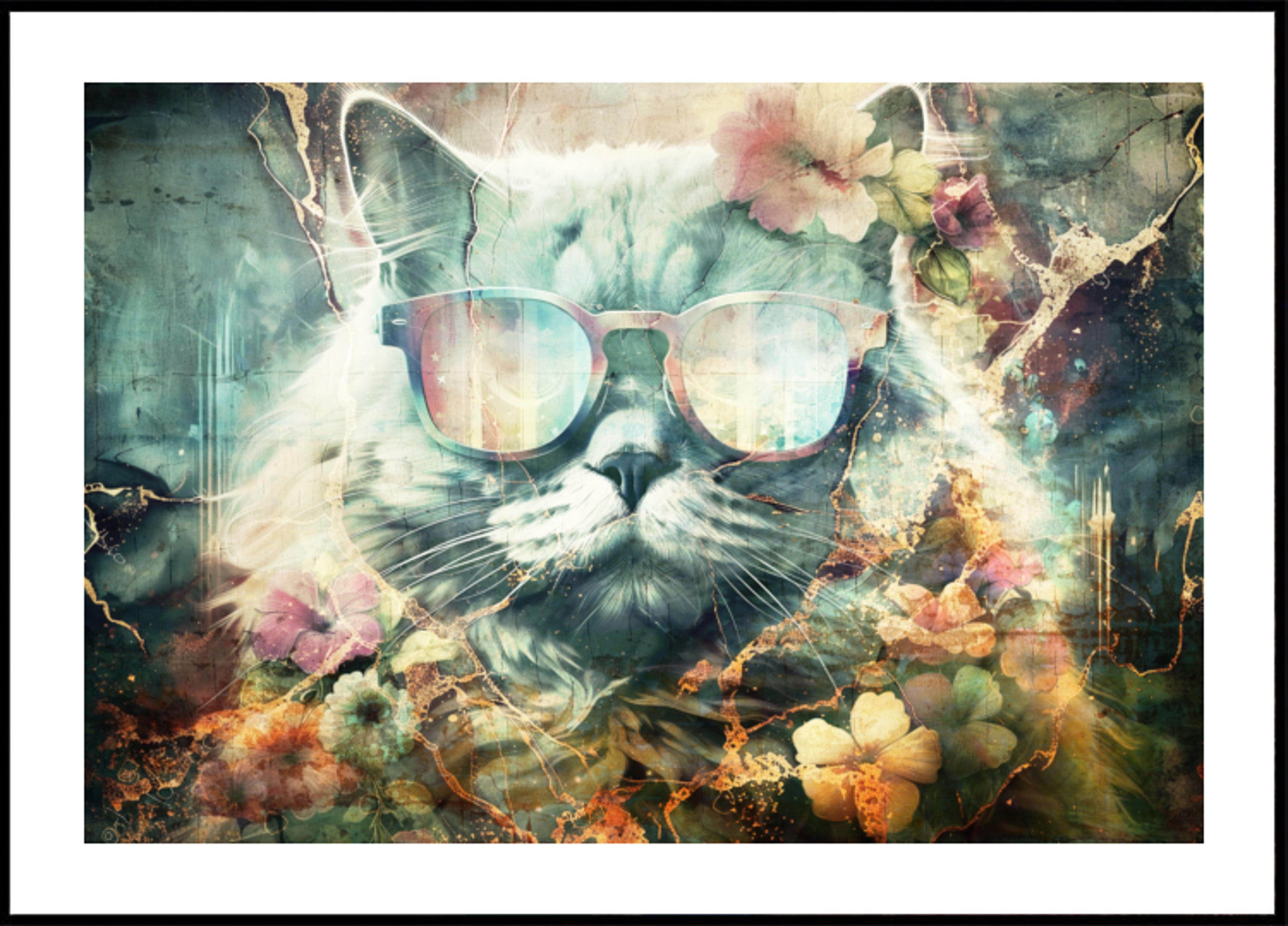 Gatto floreale vintage