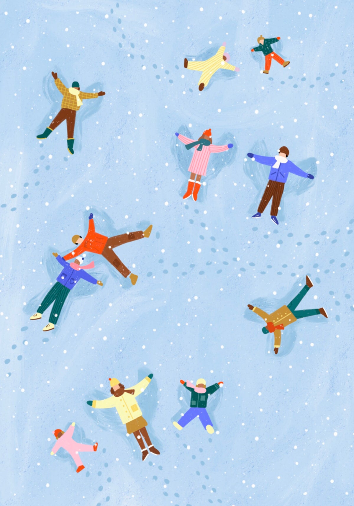 Divertimento con gli angeli delle nevi
